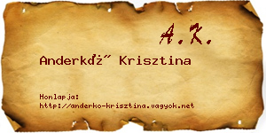 Anderkó Krisztina névjegykártya
