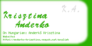 krisztina anderko business card